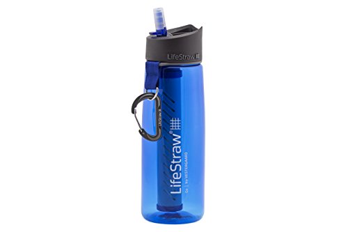 LifeStraw Go 2 Nachfüllbare Wasserflasche mit Eingebautem (2-Stufig) Blue Filter, Blau, M