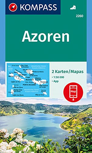 KOMPASS Wanderkarte 2260 Azoren: 2 Wanderkarten 1:50000 im Set inklusive Karte zur offline...
