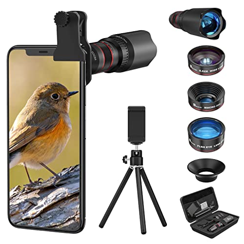 Selvim Handy Objektiv Linse Kit Lens Set 22X Teleobjektiv, 25X Makro Objektiv, 0,62X Weitwinkel,...